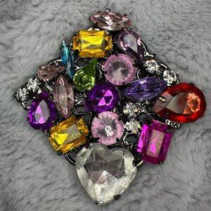 Multicolor Gemstone Brooch